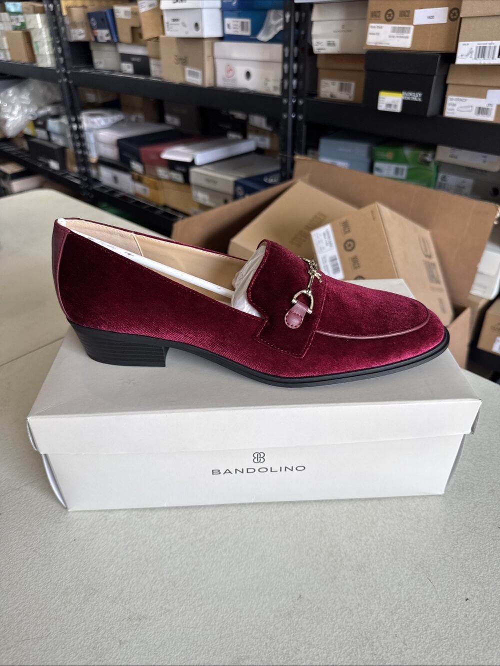 Women 12 Bandolino Rummie Loafer, Dark Red Velvet 600